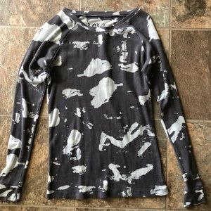 Grey and White Thermal Tee